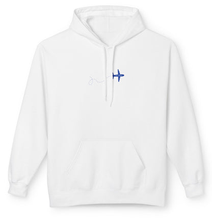 TRVLDAY plane graphic hoodie (white)