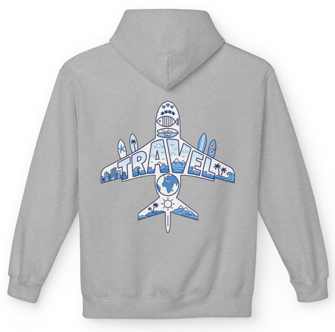 TRVLDAY plane graphic hoodie (grey)