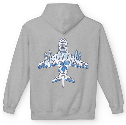 TRVLDAY plane graphic hoodie (grey)