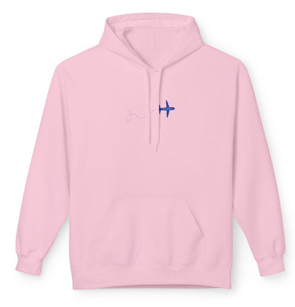 TRVLDAY plane graphic hoodie (pink)
